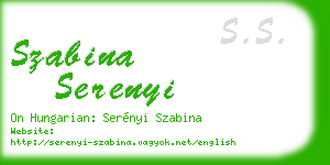 szabina serenyi business card