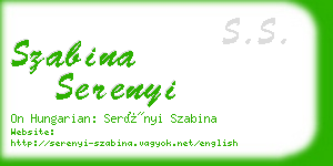 szabina serenyi business card